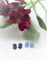 Beaded Stud Earrings - Blue Collection
